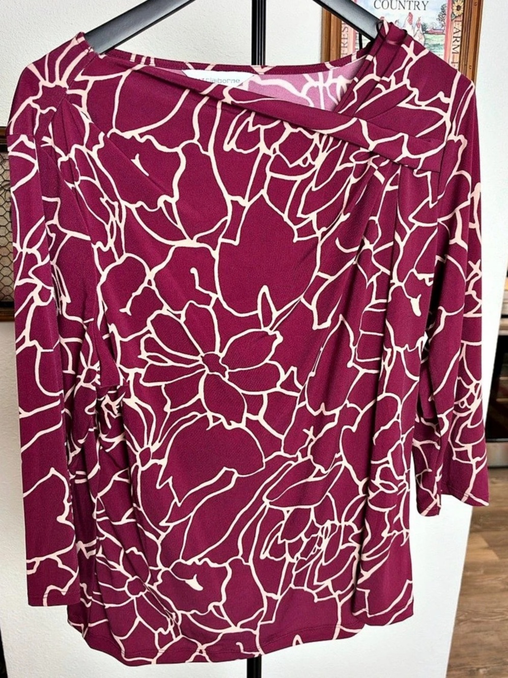 Liz Claiborne Floral Tunic in Purple & White size petite XL